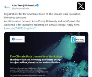 Registrations for the Mumbai edition of The Climate Data Journalism Workshop are open