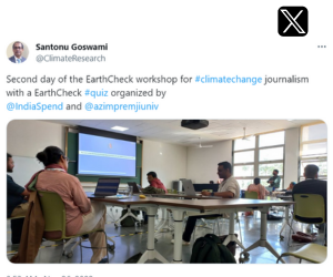 Second day of the EarthCheck workshop for #climatechange journalism with a EarthCheck #quiz organized by