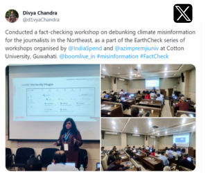 Conducted a fact-checking workshop on debunking climate misinformation for the journalists in the Northeast
