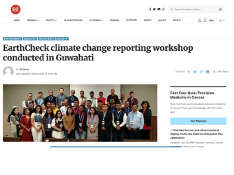 The Sikkim Chronicle EarthCheck climate change reporting workshop conducted in Guwahati