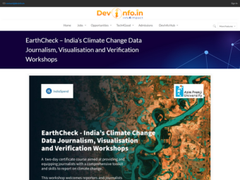 DevInfo.in EarthCheck – India’s Climate Change Data Journalism, Visualisation and Verification Workshops
