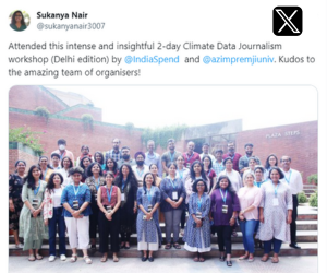 Attended this intense and insightful 2-day Climate Data Journalism workshop (Delhi edition)