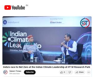 India’s race to Net Zero at the Indian Climate Leadership at IIT M Research Park