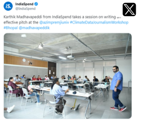 Karthik Madhavapeddi from IndiaSpend takes a session on writing an effective pitch at the